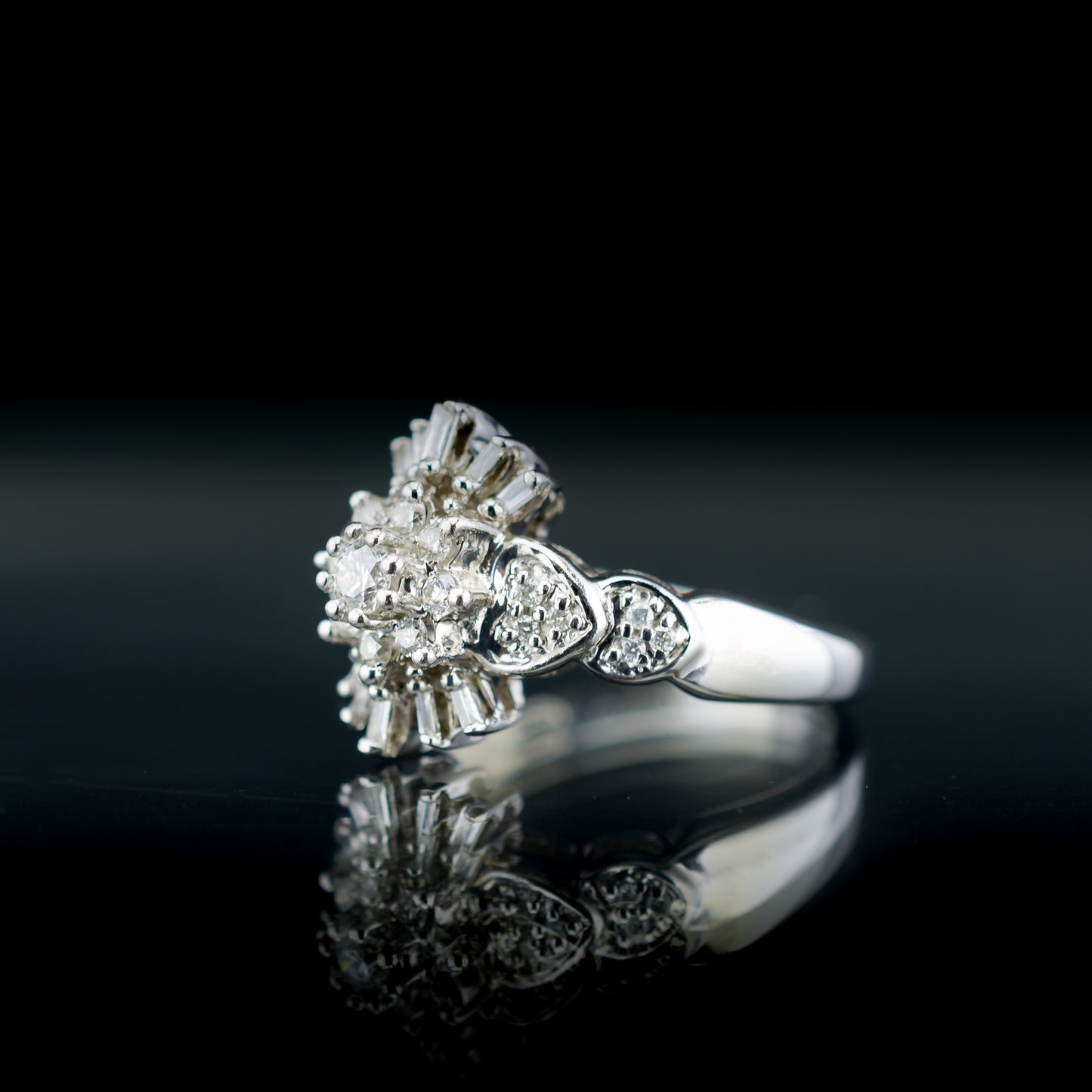 9ct White Gold Diamond Cluster Ring