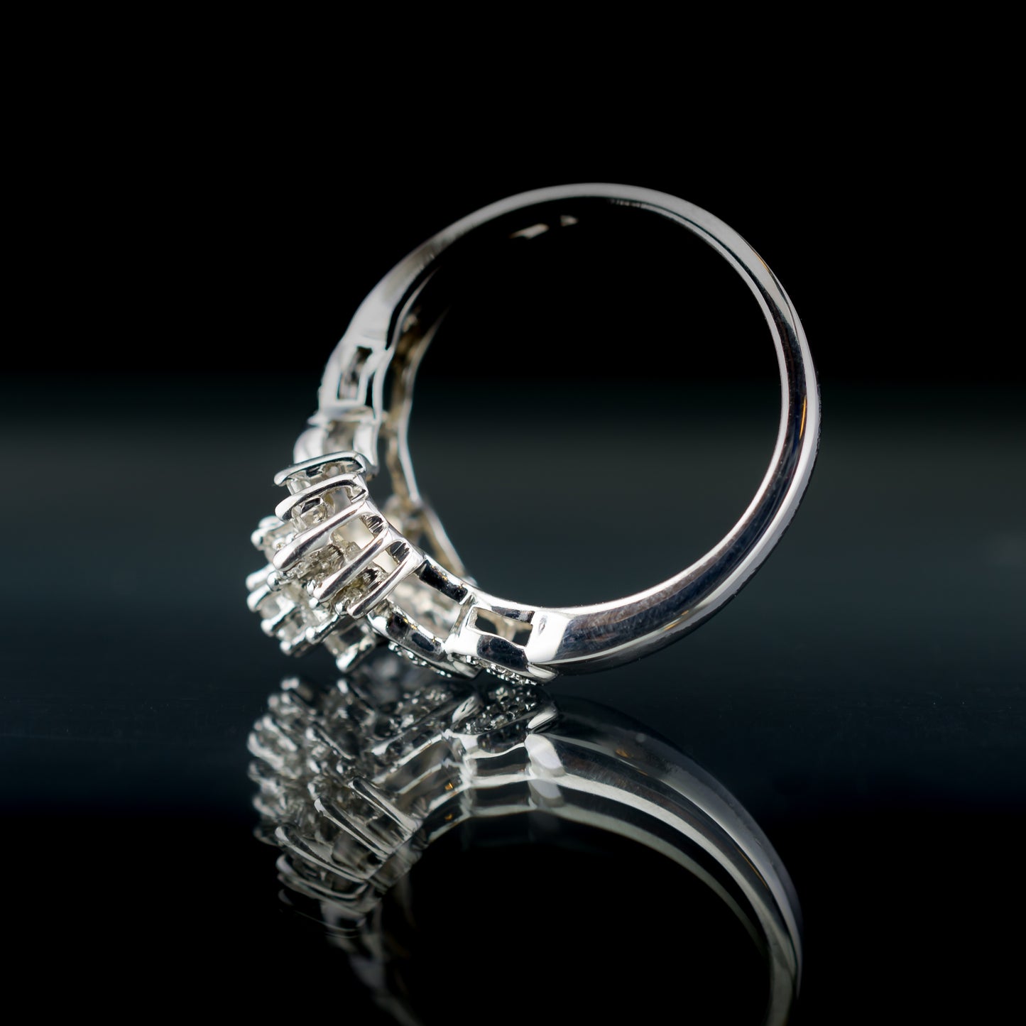 9ct White Gold Diamond Cluster Ring