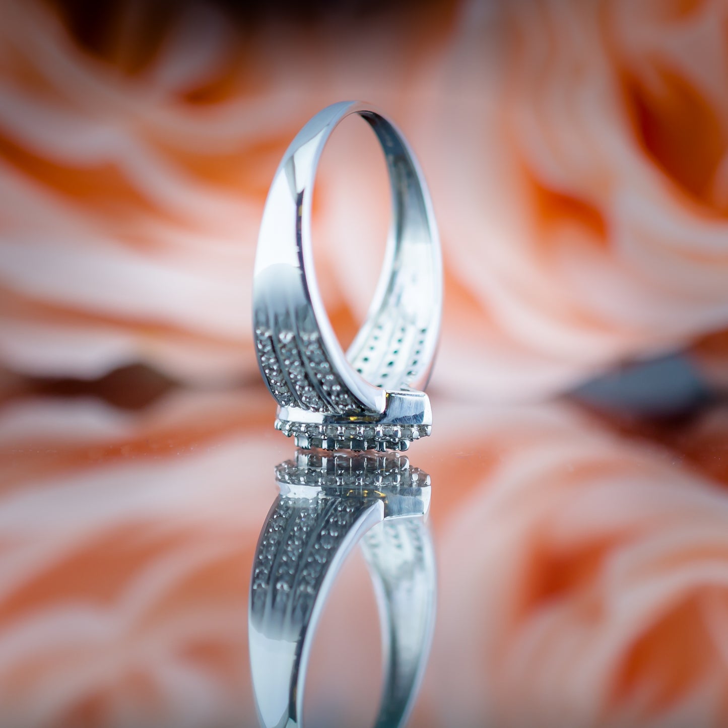 9ct White Gold Teardrop Diamond Cluster Ring