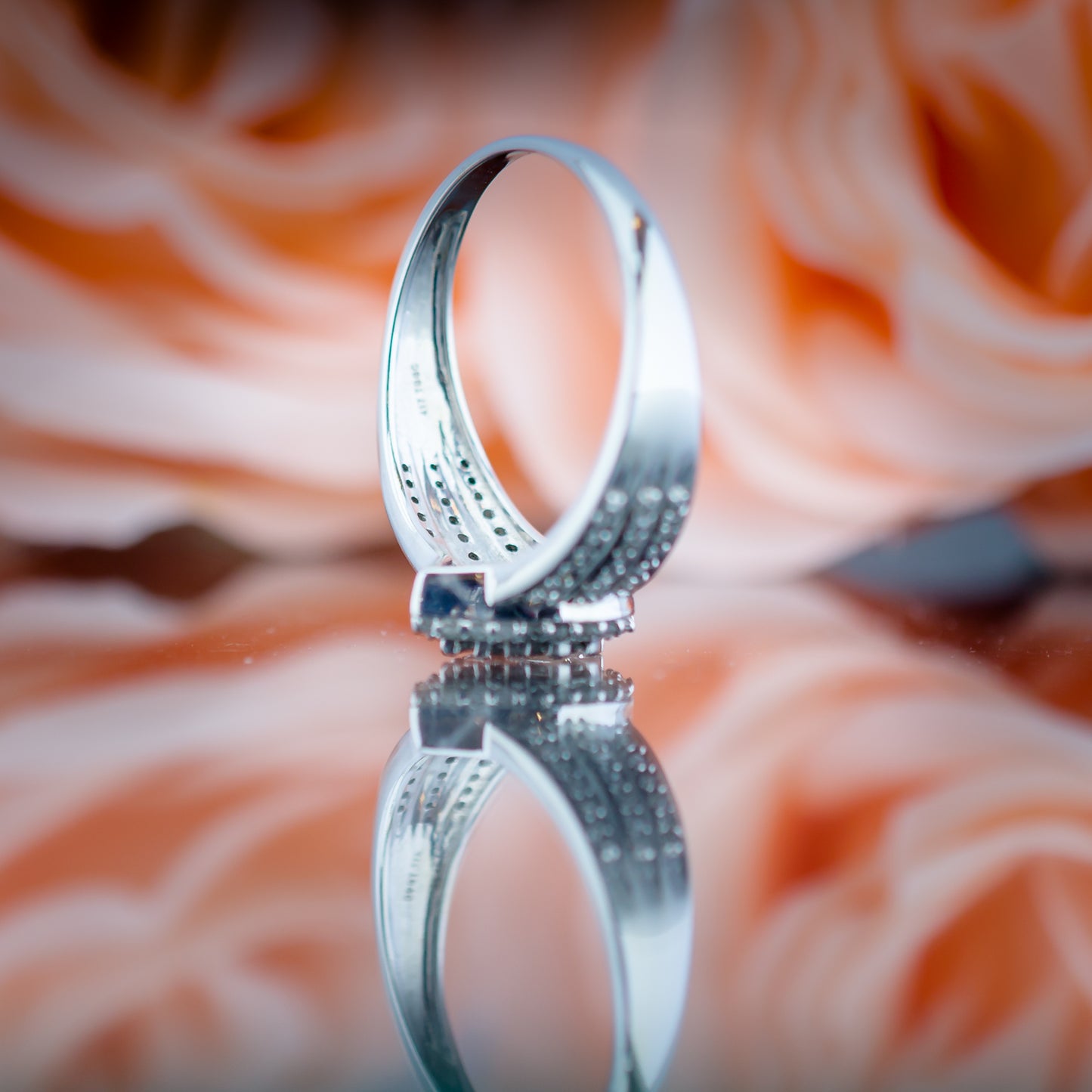 9ct White Gold Teardrop Diamond Cluster Ring