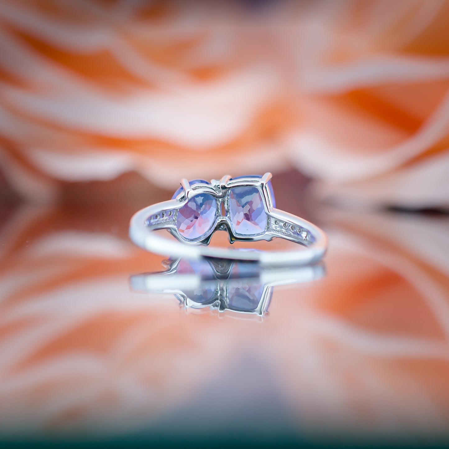 14ct White Gold Tanzanite & Diamond Ring