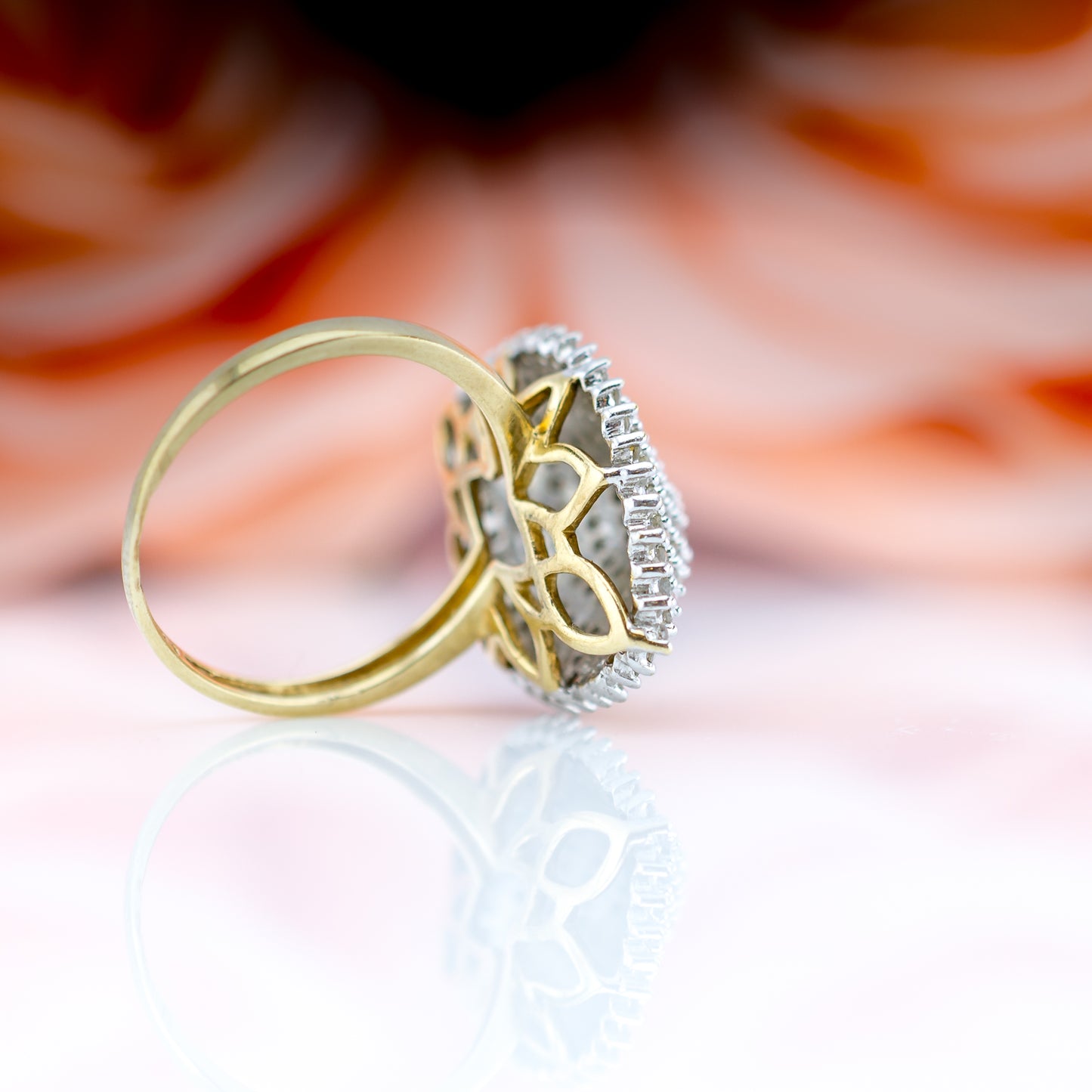 9ct Yellow Gold 1ct Diamond Oval Cluster Ring
