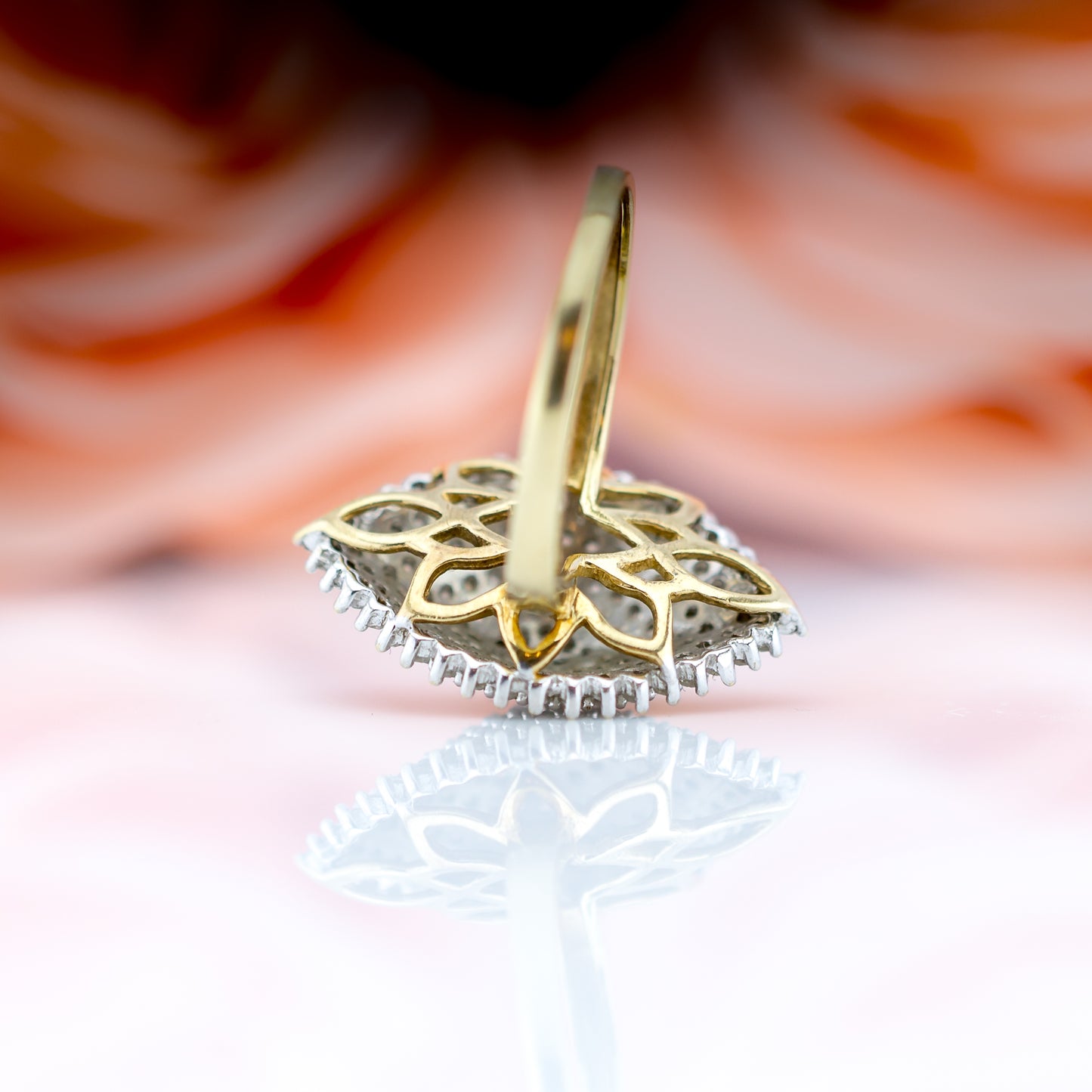 9ct Yellow Gold 1ct Diamond Oval Cluster Ring