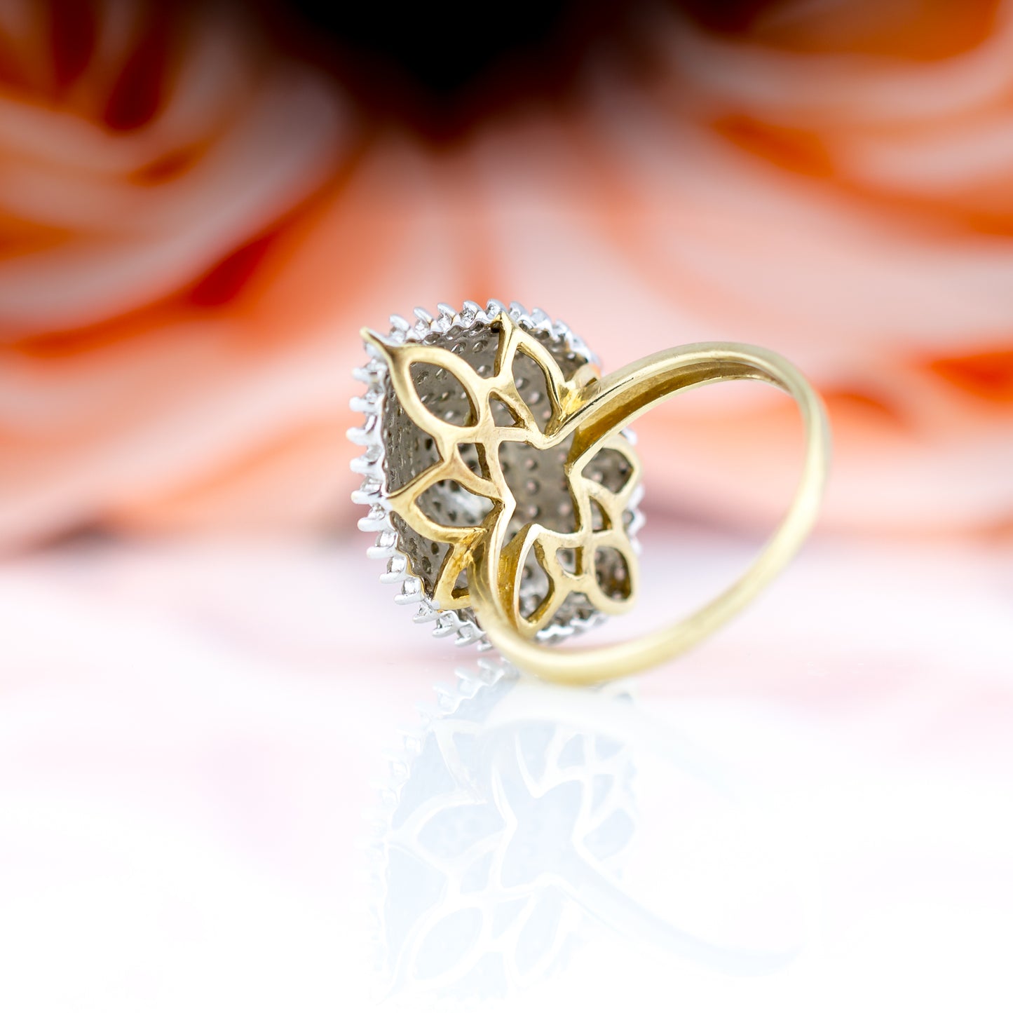 9ct Yellow Gold 1ct Diamond Oval Cluster Ring