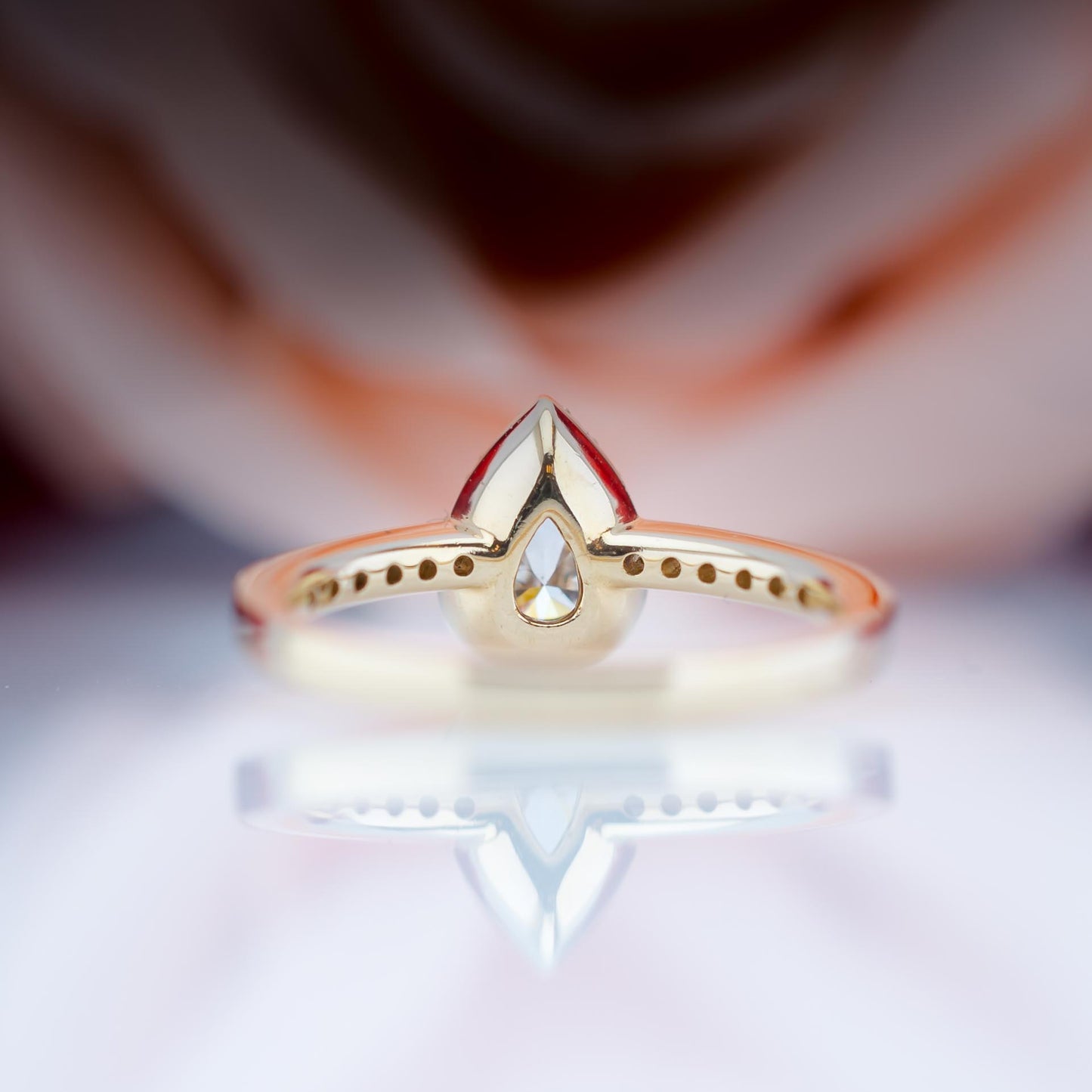 18ct Rose Gold 0.9ct Diamond Teardrop Solitaire Ring with Certificate
