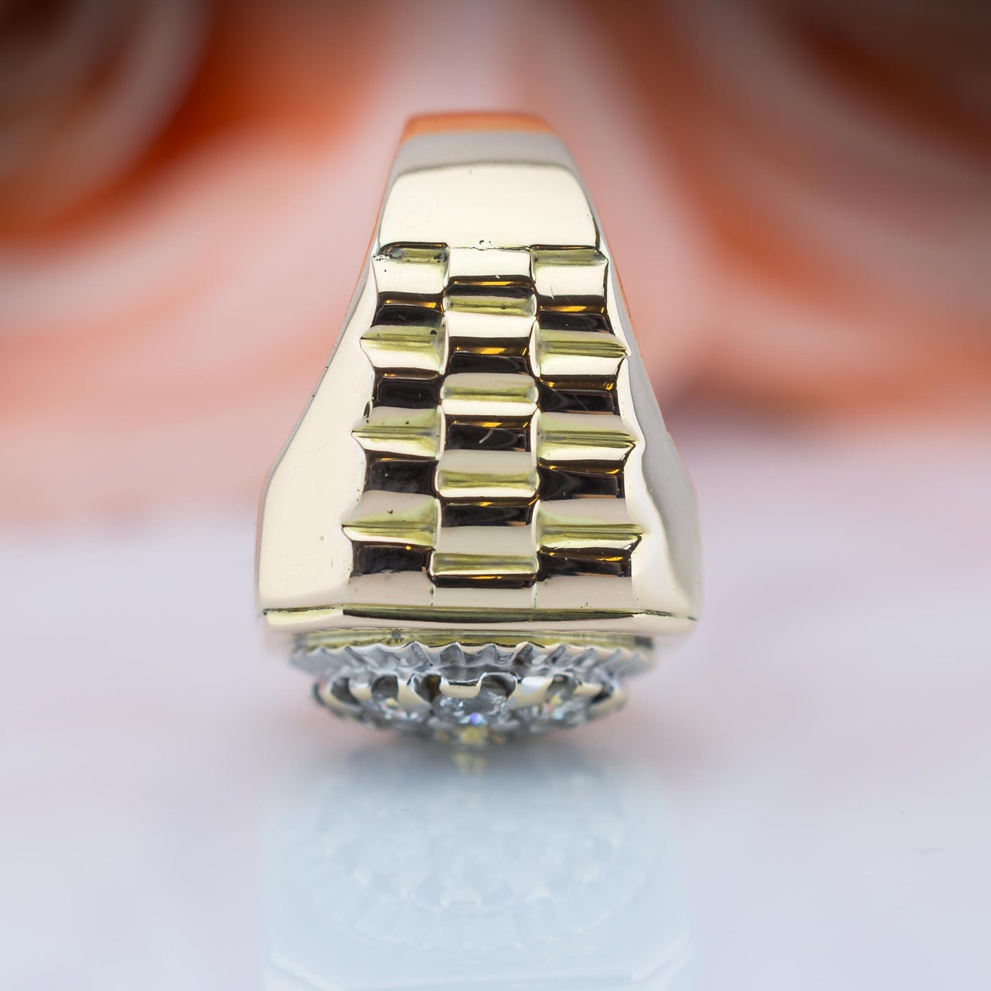 14ct Gold Diamond Rollie Ring 1.5TCW