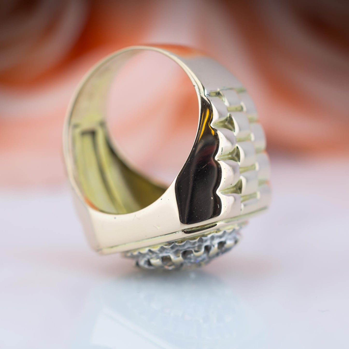 14ct Gold Diamond Rollie Ring 1.5TCW