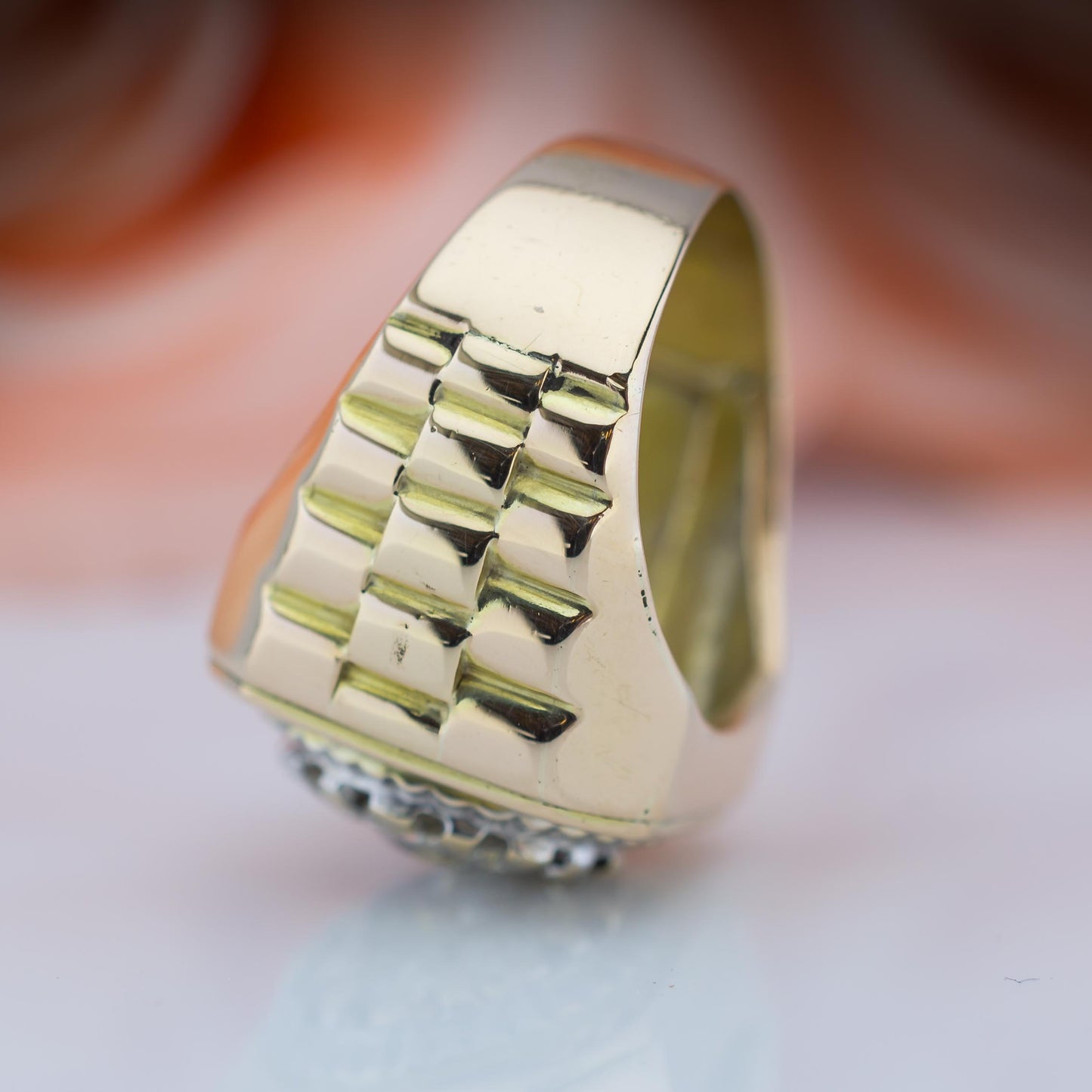 14ct Gold Diamond Rollie Ring 1.5TCW