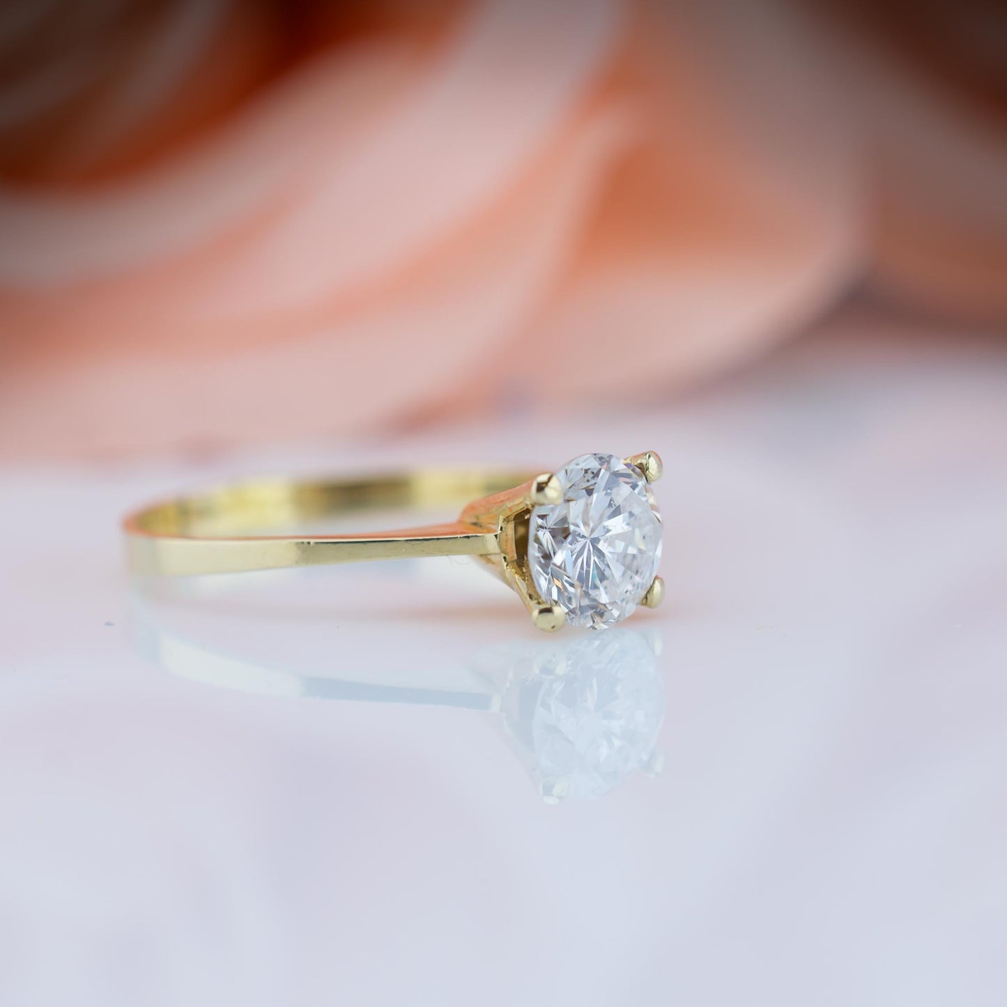 14ct Yellow Gold 1ct Diamond Solitaire Ring