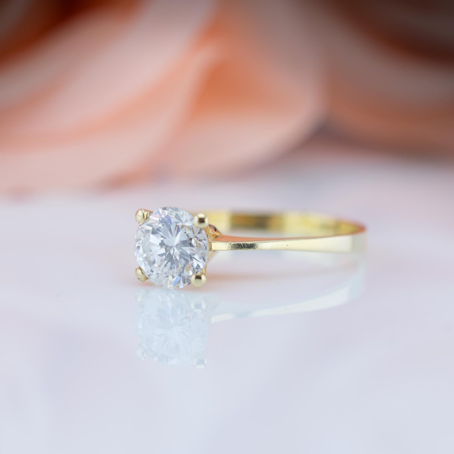 14ct Yellow Gold 1ct Diamond Solitaire Ring