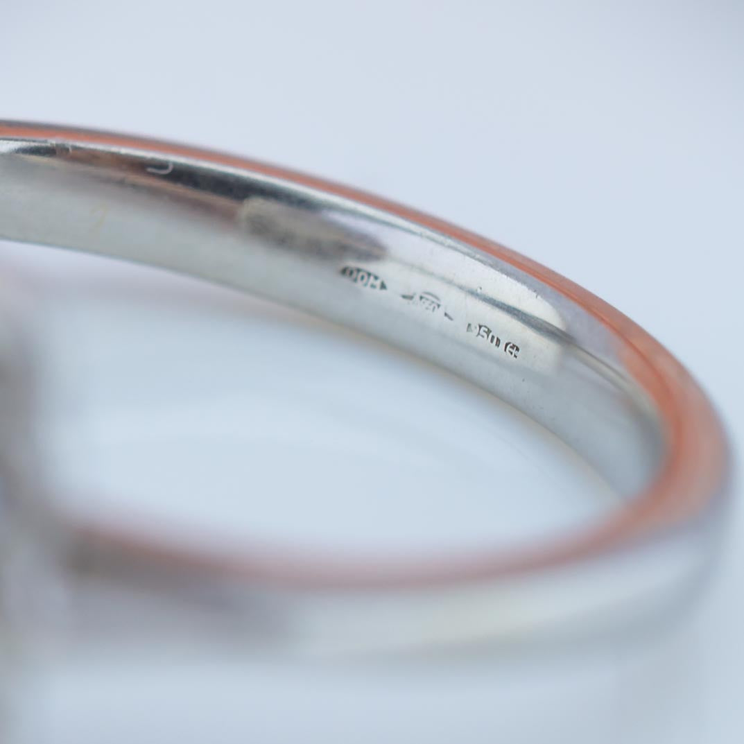 .950 Platinum Annabelle Diamond Halo Ring 0.85 TCW