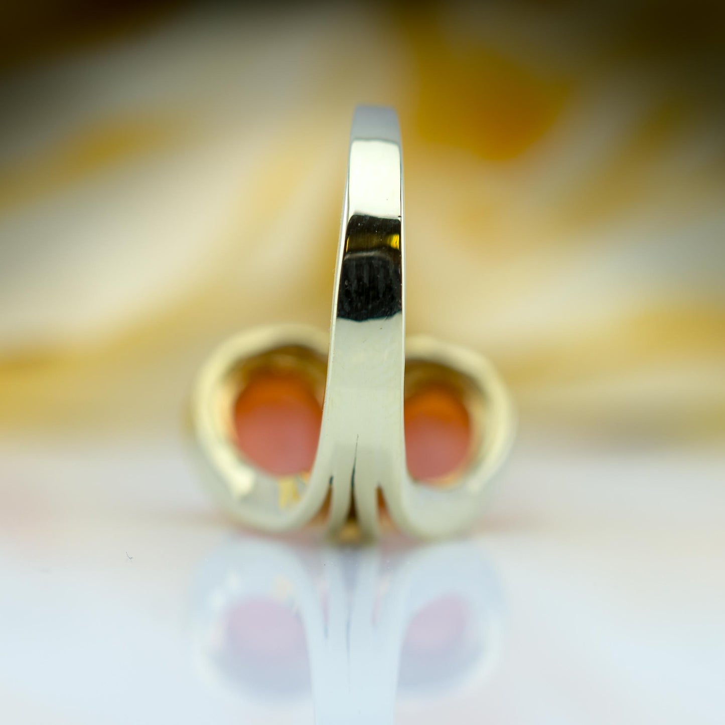 14ct Yellow Gold Coral & Diamond “let your imagination run…” Ring