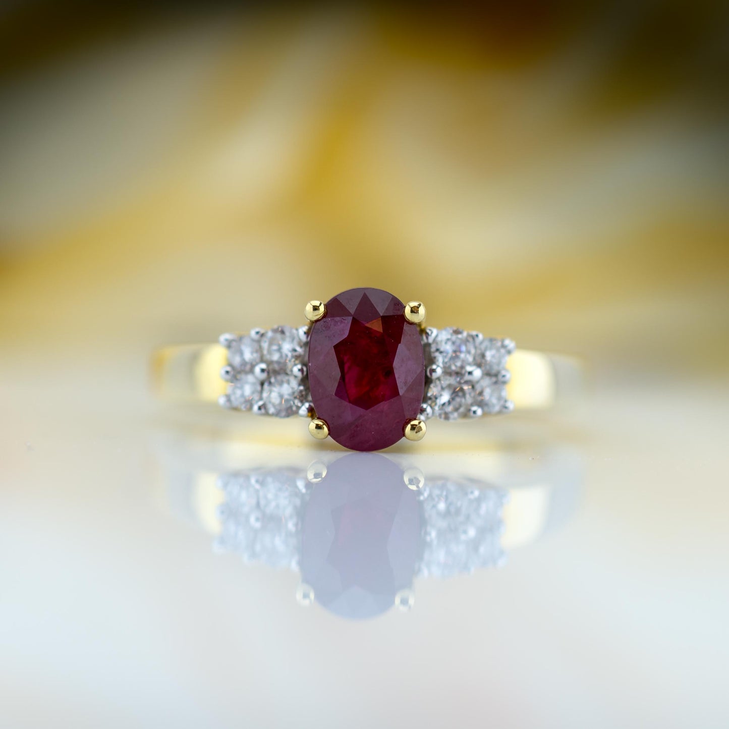 18ct Gold Diamond & Ruby Ring Designed By Iliana jewellery