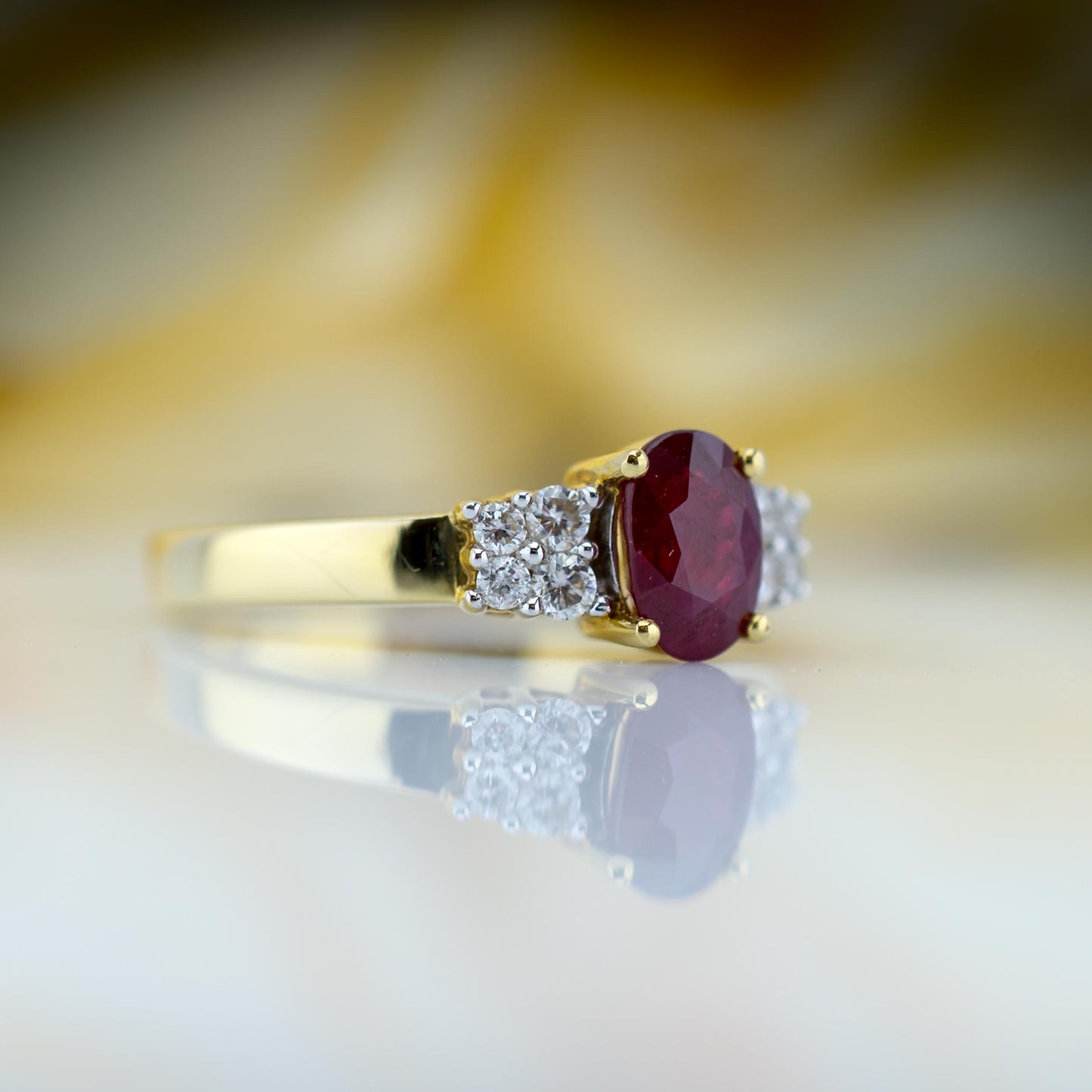 18ct Gold Diamond & Ruby Ring Designed By Iliana jewellery