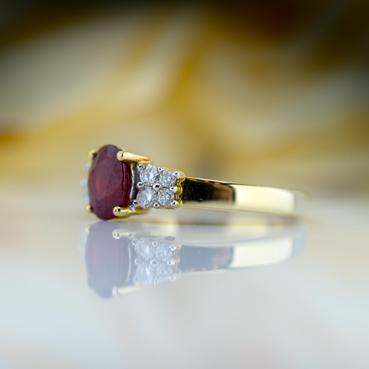18ct Gold Diamond & Ruby Ring Designed By Iliana jewellery