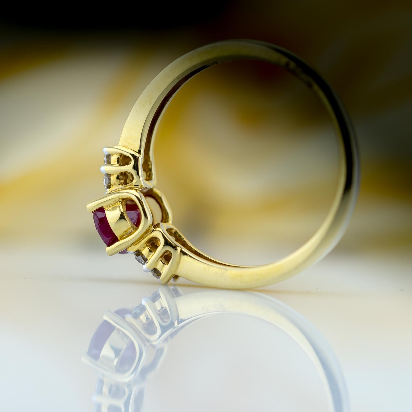 18ct Gold Diamond & Ruby Ring Designed By Iliana jewellery