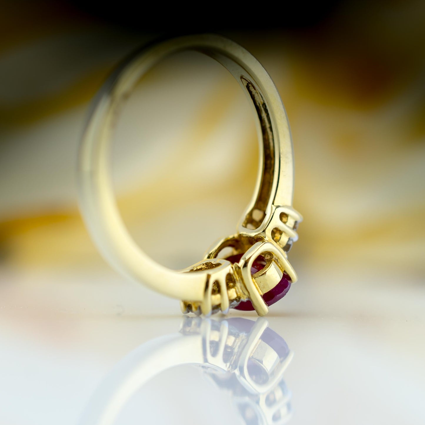 18ct Gold Diamond & Ruby Ring Designed By Iliana jewellery