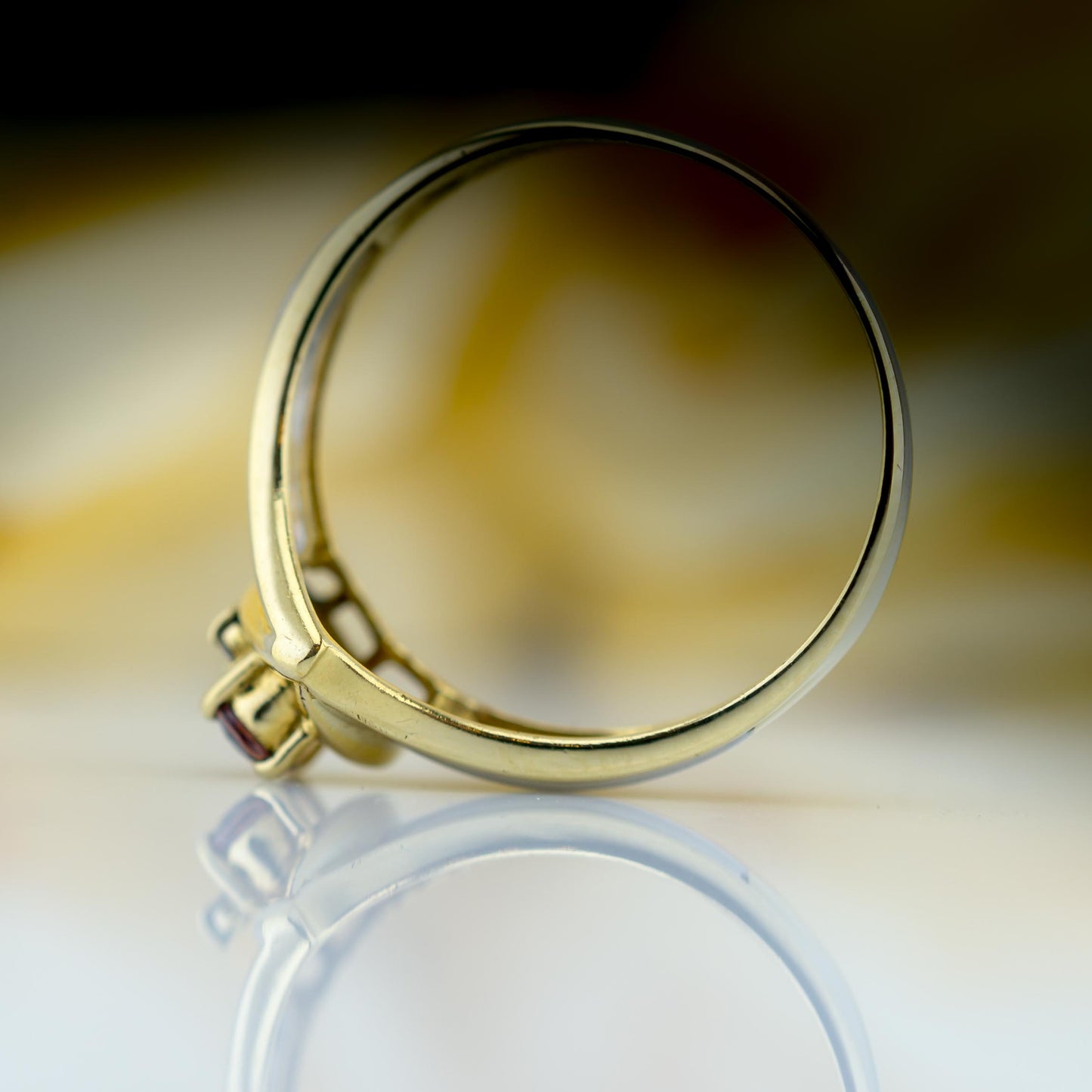 18ct Yellow Gold & Platinum Ruby & Diamond Ring