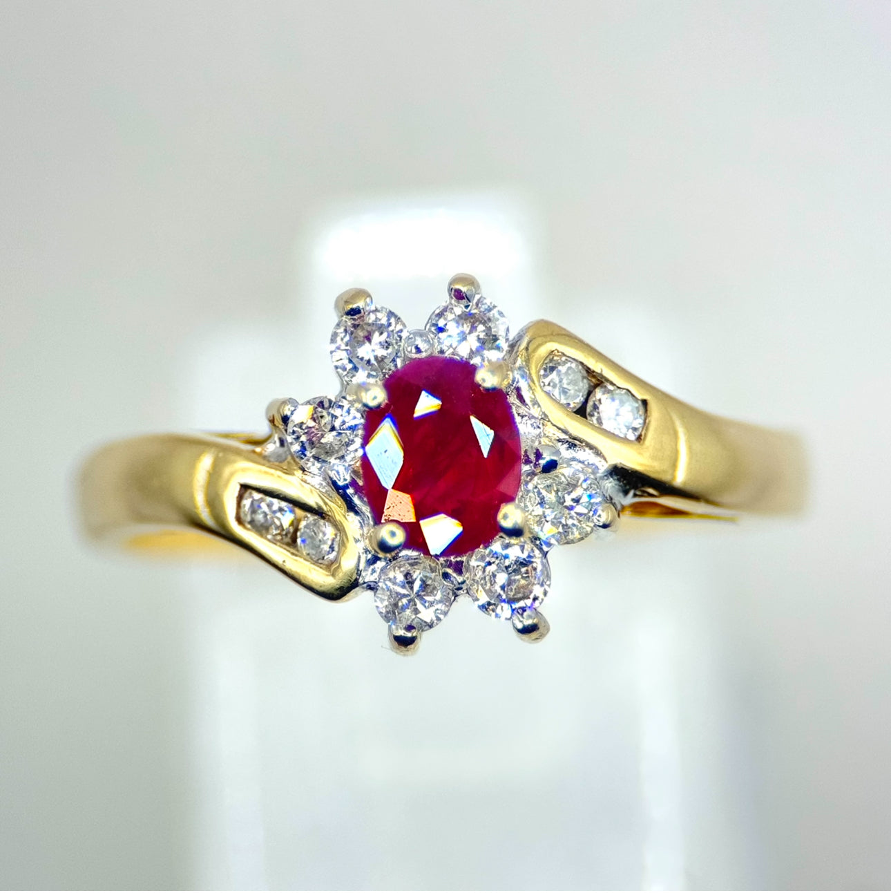14ct Yellow Gold Ruby and Diamond Ring