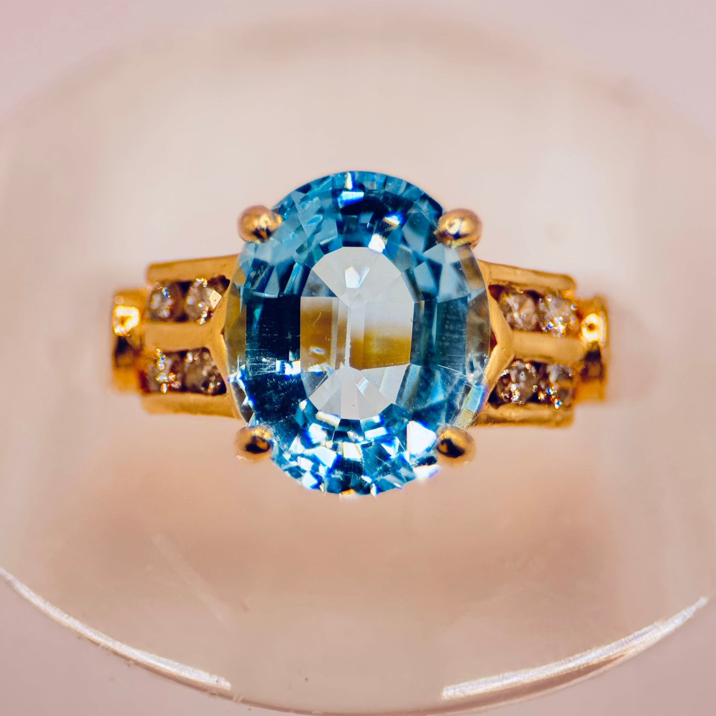 14ct Gold Topaz and Diamond ring