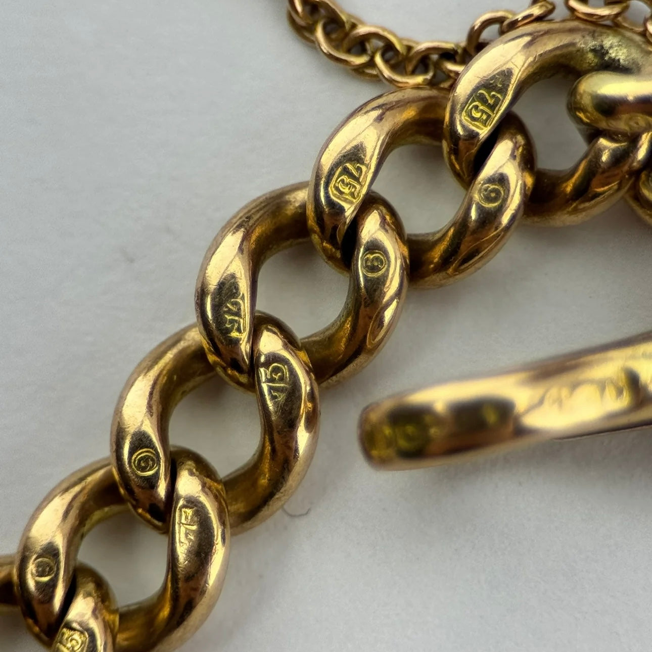 9ct Rose Gold Albert Chain Link Bracelet