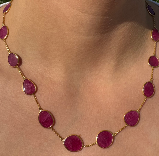 18ct gold Ruby Slice Necklace