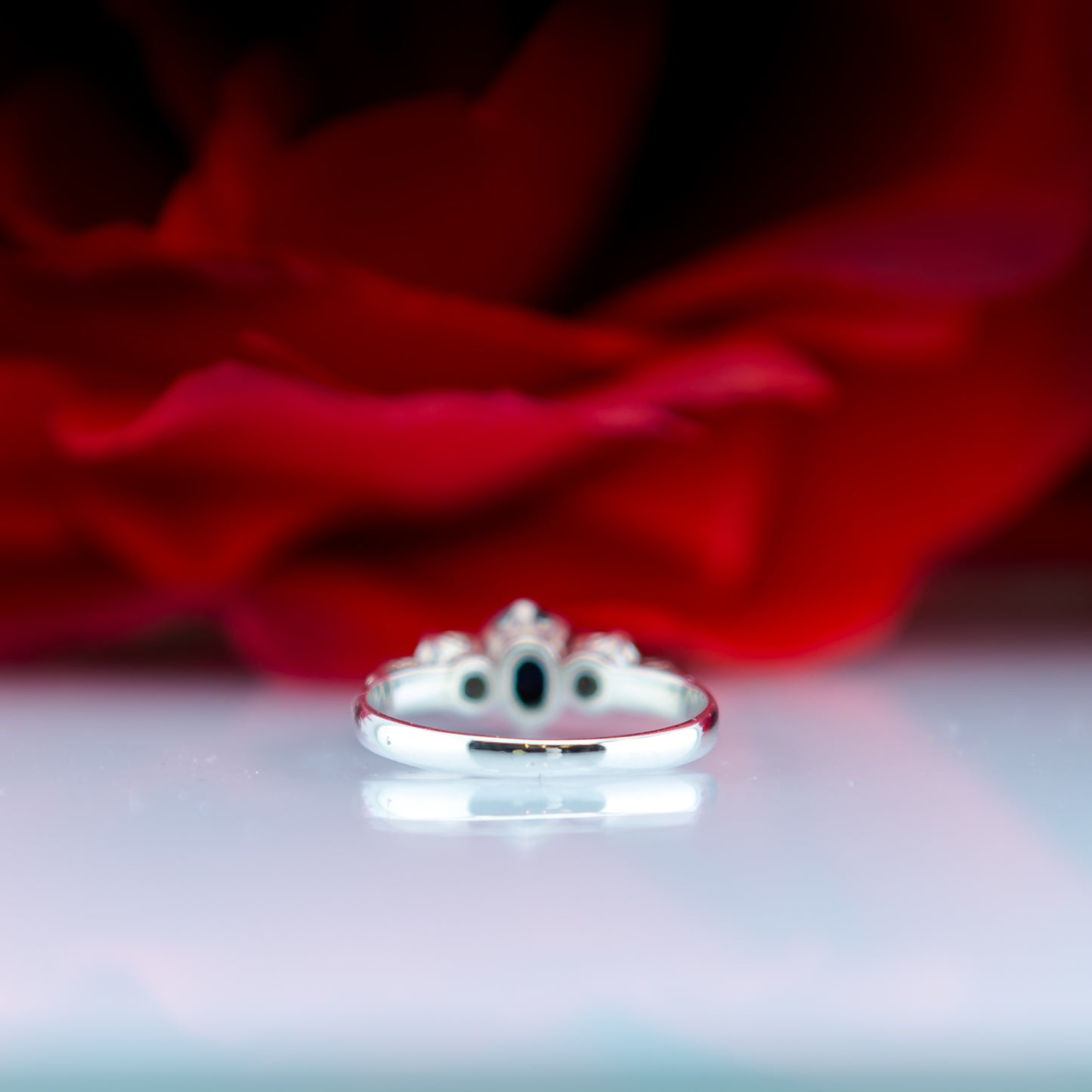 9ct White Gold Sapphire & Diamond Ring