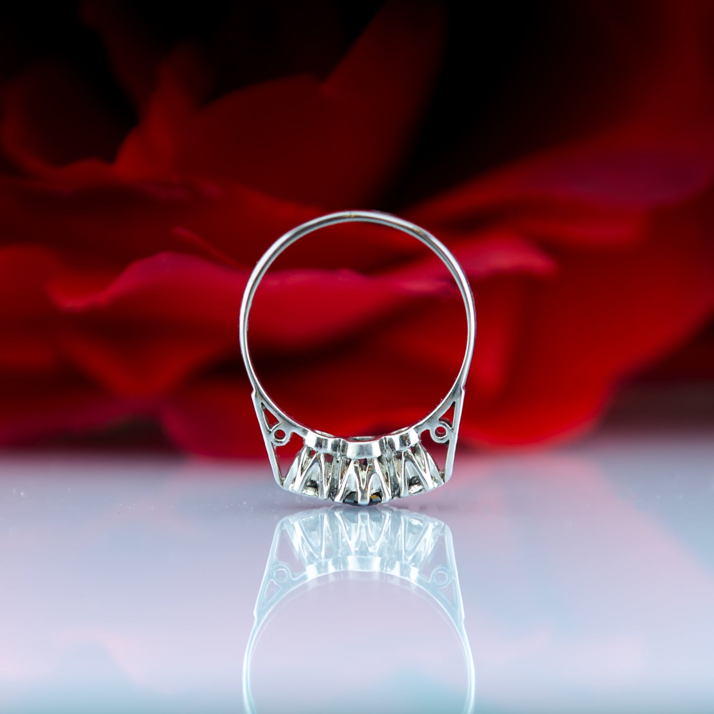 9ct White Gold Sapphire & Diamond Ring