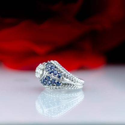 14ct Gold Diamond And Sapphire Ring