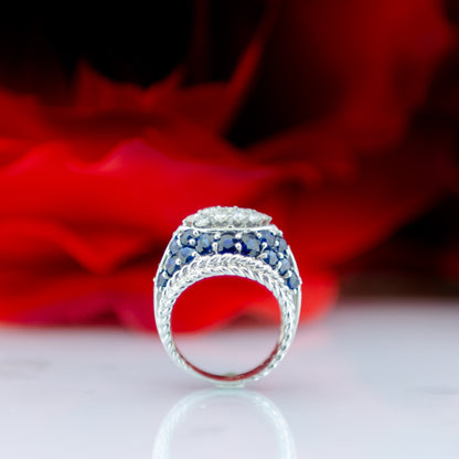 14ct Gold Diamond And Sapphire Ring