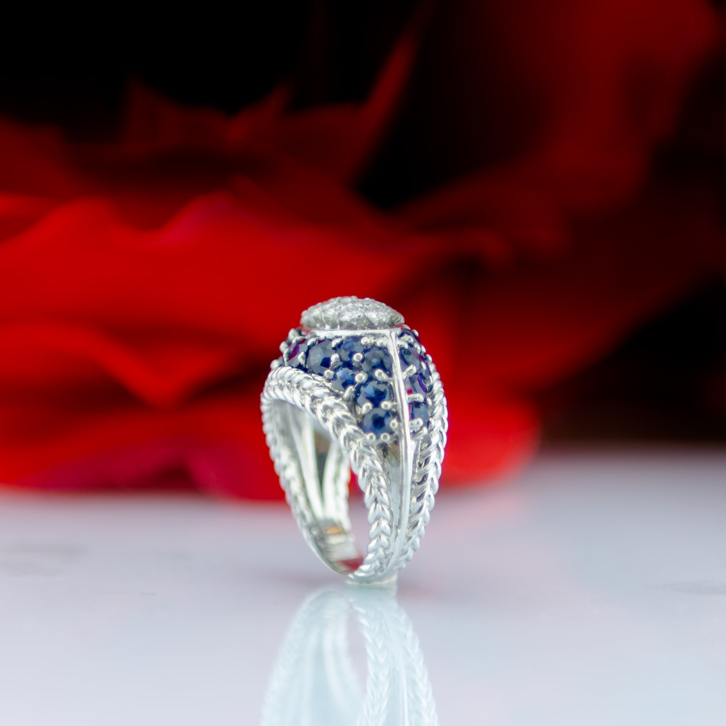 14ct Gold Diamond And Sapphire Ring