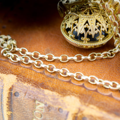 9ct Yellow Gold 24" Belcher Chain And Smoky Quartz Gold Pendant