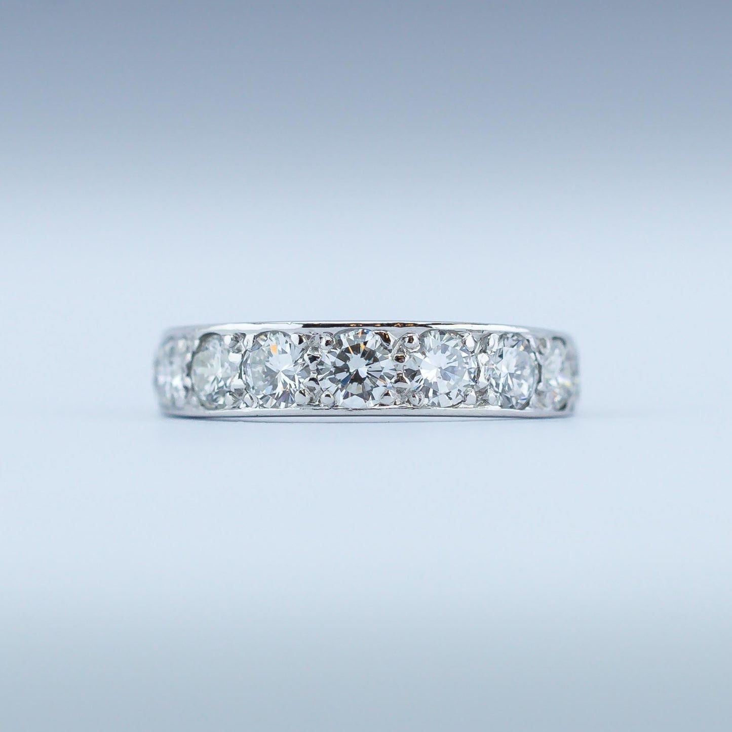 18ct White Gold Diamond Half Eternity Stacker 1.8TCW