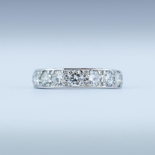 18ct White Gold Diamond Half Eternity Stacker 1.8TCW