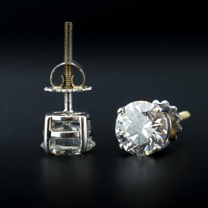 Diamond Stud Earrings - VVS-VS / I-J - 2.25 TCW - 2.3 Grams