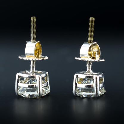 Diamond Stud Earrings - VVS-VS / I-J - 2.25 TCW - 2.3 Grams