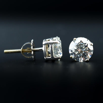 Diamond Stud Earrings - VVS-VS / I-J - 2.25 TCW - 2.3 Grams