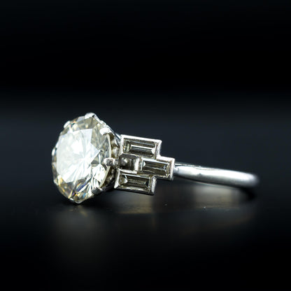 Diamond Solitaire Ring Single 3.75ct - VS2 - 4.10 TCW - Colour K - Certificate