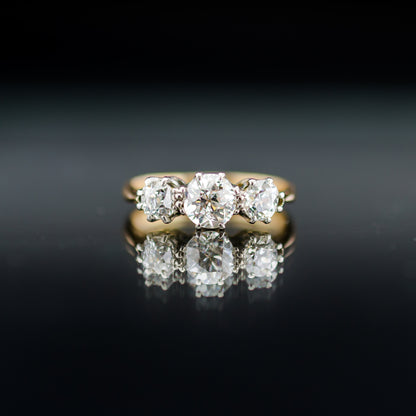 18ct Gold Diamond Trilogy Ring 0.7ct TCW