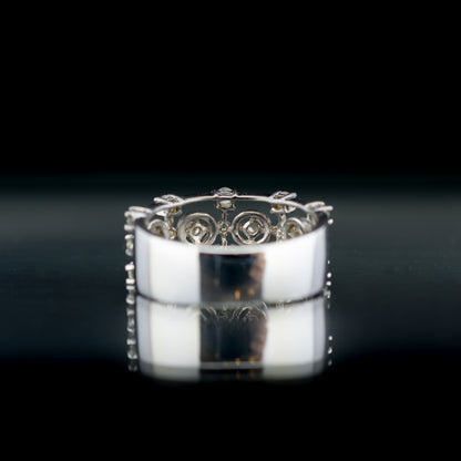 Wide Band 18ct White Gold Diamond Ring