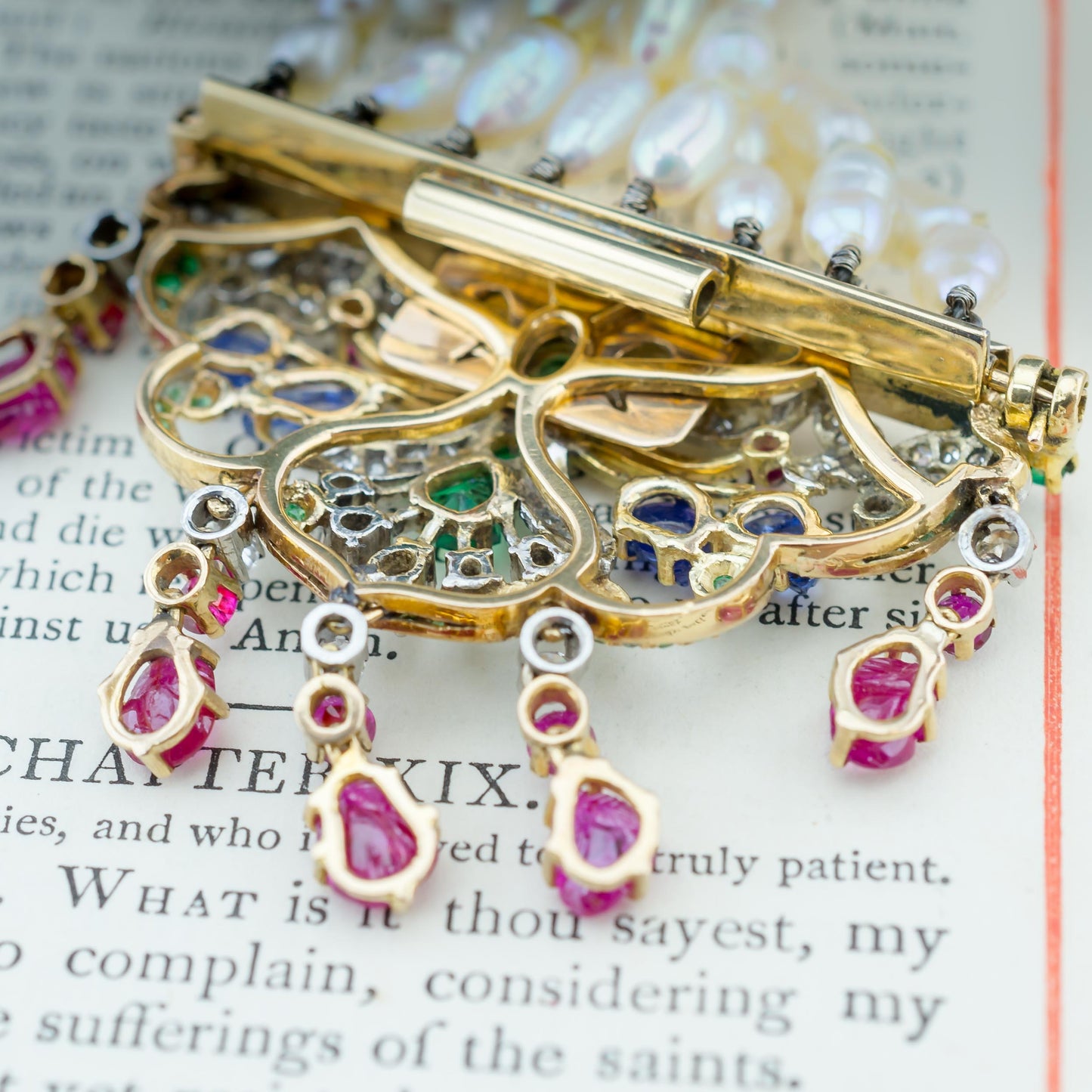 18ct Gold Brooch & Bracelet With Diamonds, Sapphires, Rubies & Emeralds