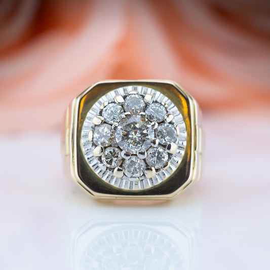 14ct Gold Diamond Rollie Ring 1.5TCW