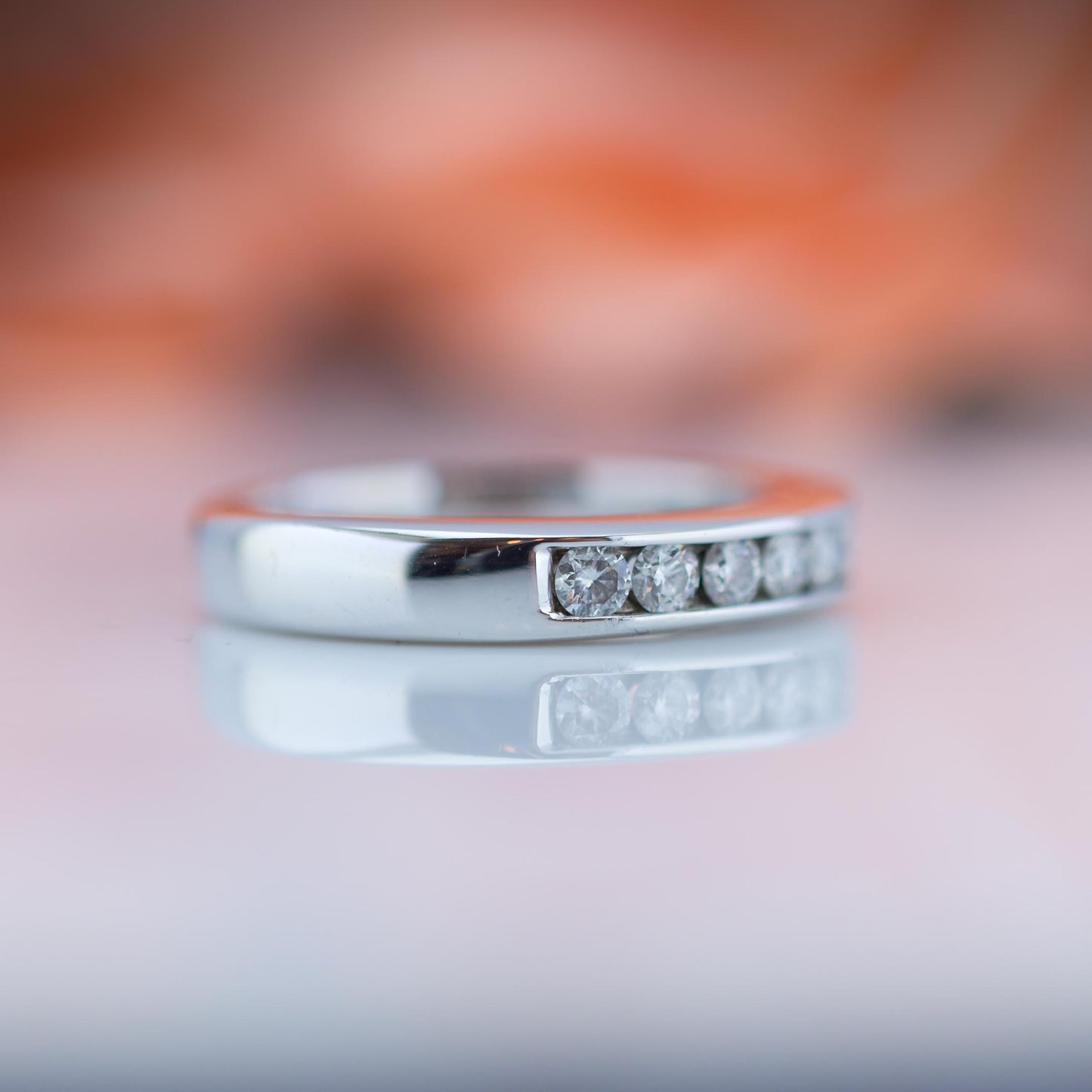 18ct White Gold Half Eternity Ring By iliana jewellery