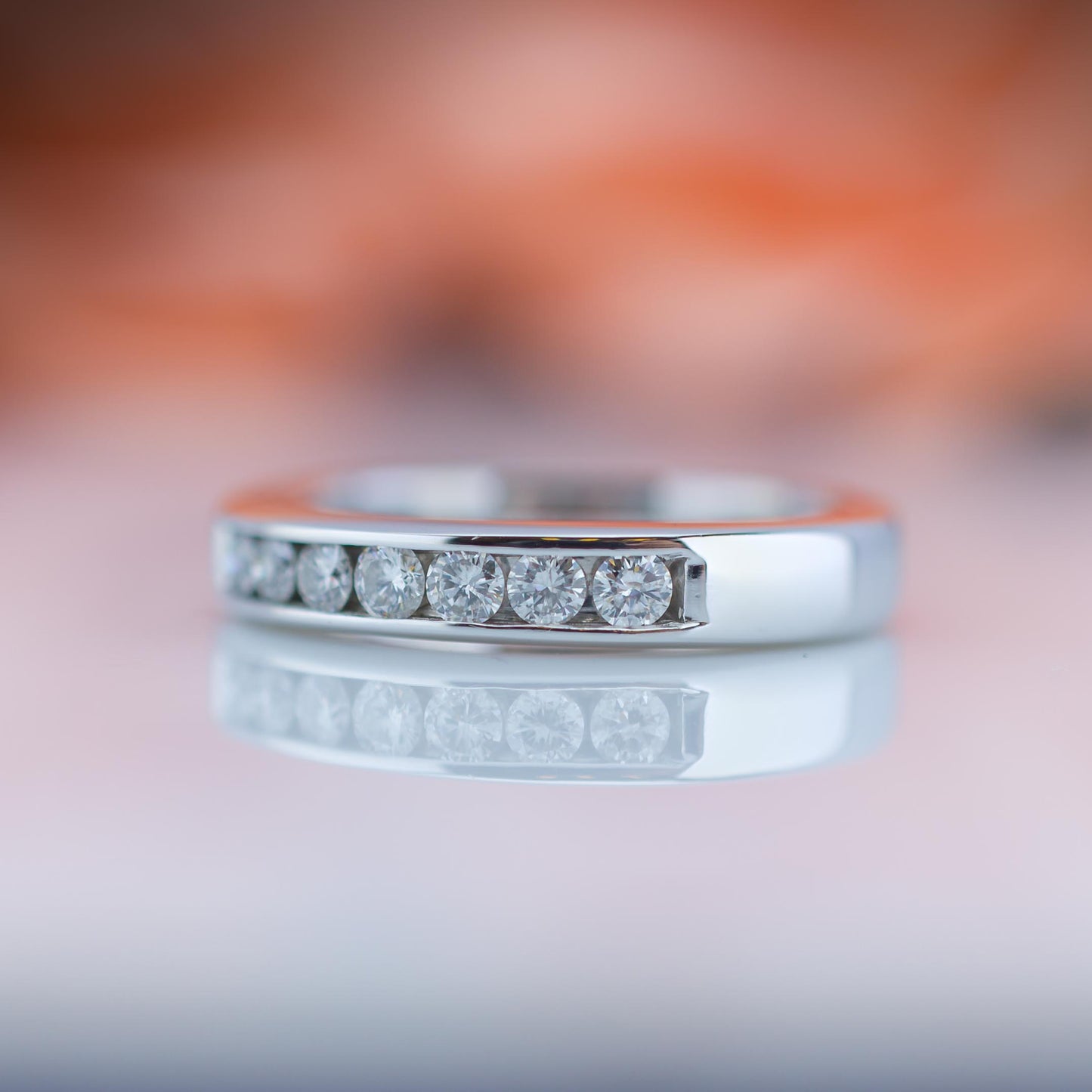 18ct White Gold Half Eternity Ring By iliana jewellery