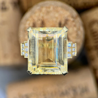 18ct Gold Citrine and Diamond Cocktail Ring