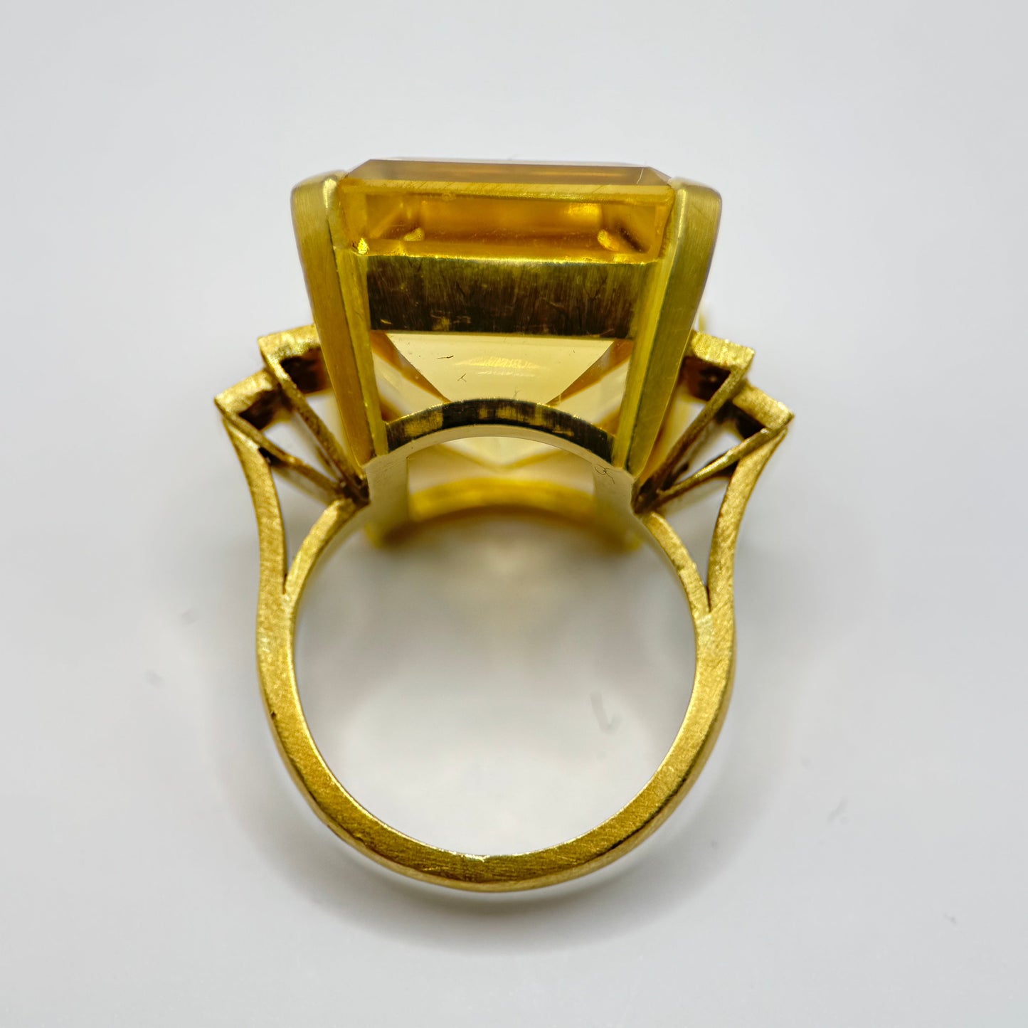 18ct Gold Citrine and Diamond Cocktail Ring