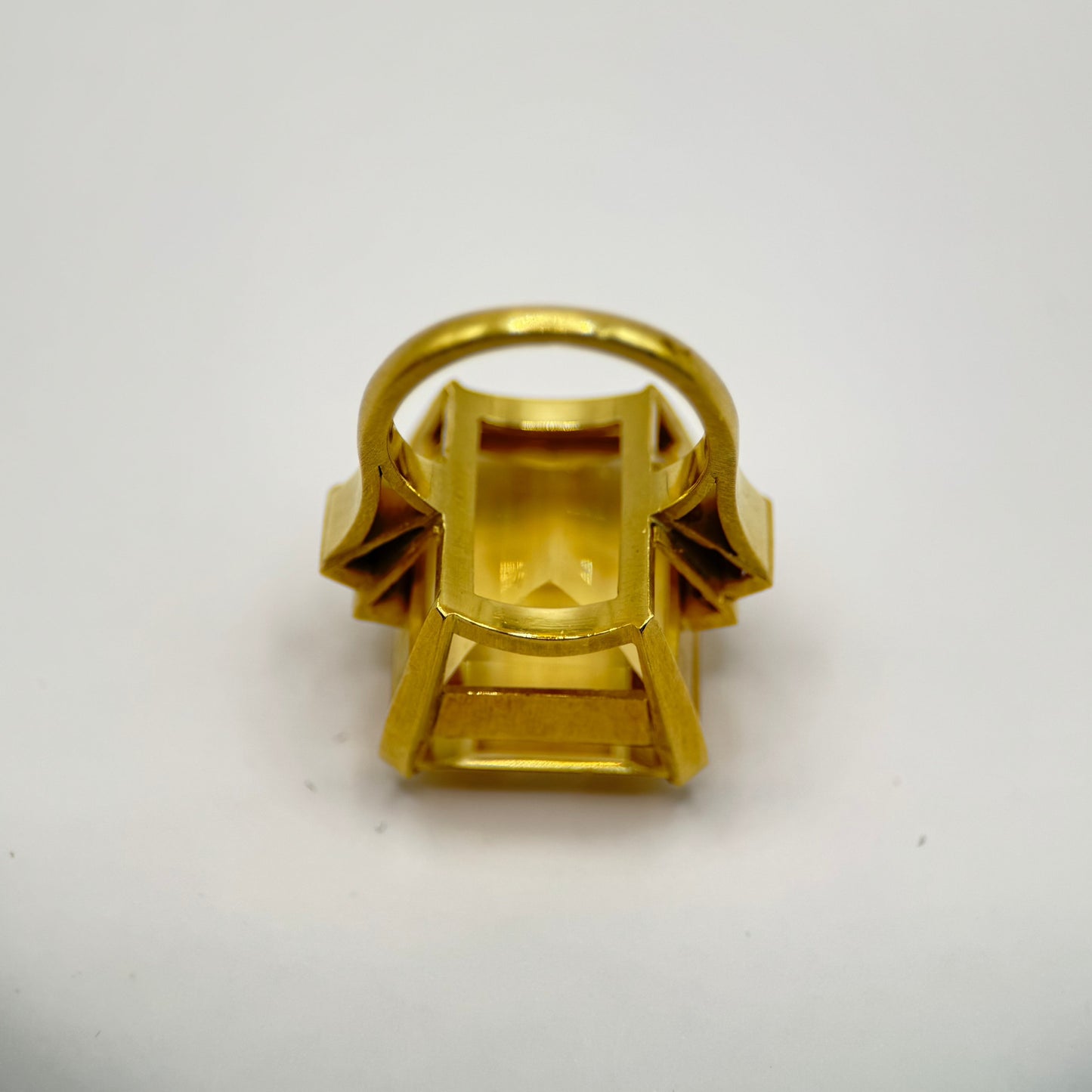 18ct Gold Citrine and Diamond Cocktail Ring