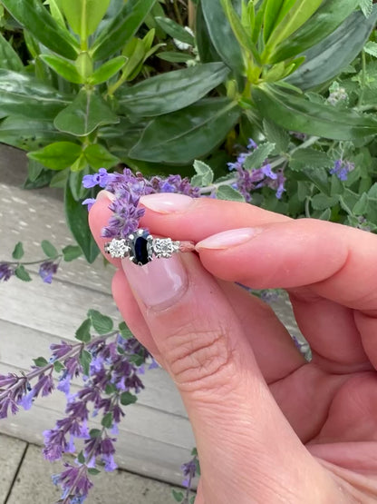 9ct White Gold Sapphire & Diamond Ring