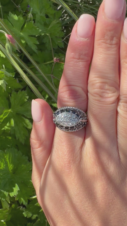 14ct Gold Diamond And Sapphire Ring